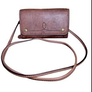 Frye Melissa Brown Leather Wallet Crossbody Boho Western Festival Bag